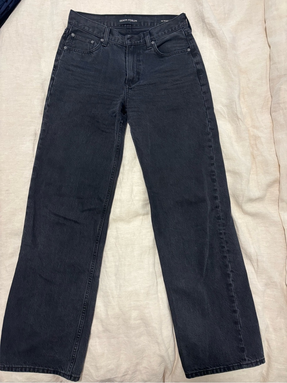 Denim Forum Black Wide-Leg Jeans